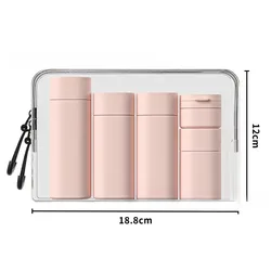 Colorful Hydrating Travel - Size Refillable Bottles - Set of 5 (Sand pink)