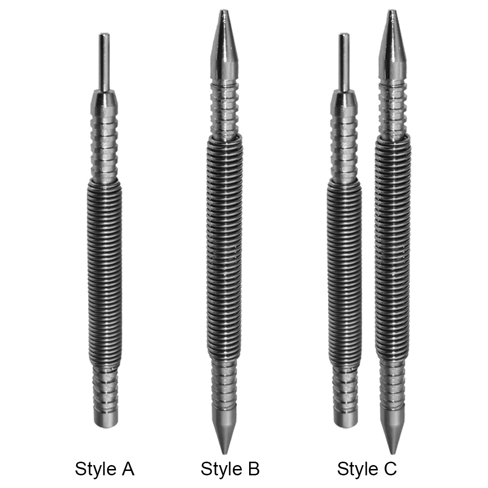 1/2Pcs Spring Tool Hammerless Nail Set Double Head 1/16&3/32inch Door Pin Removal Tool Center Holes Punch Wood Press Dent Marker woodworking tool manual tools