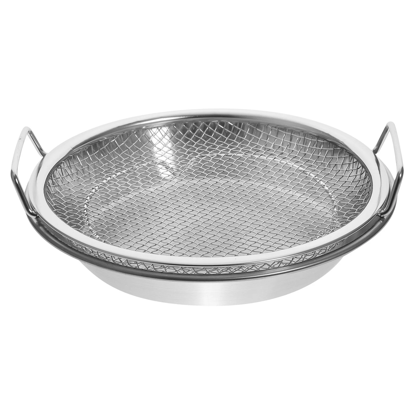 

Food Rack Mesh Drain Pan Vegetable Container Fried Serving Tray Stainless Steel Holder