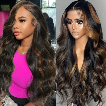 Body Wave HD Lace Front Wigs Human Hair 200 Density FB 30 13x6 HD Transparent Lace Frontal Brazilian Wigs for Women 52 Inch 1