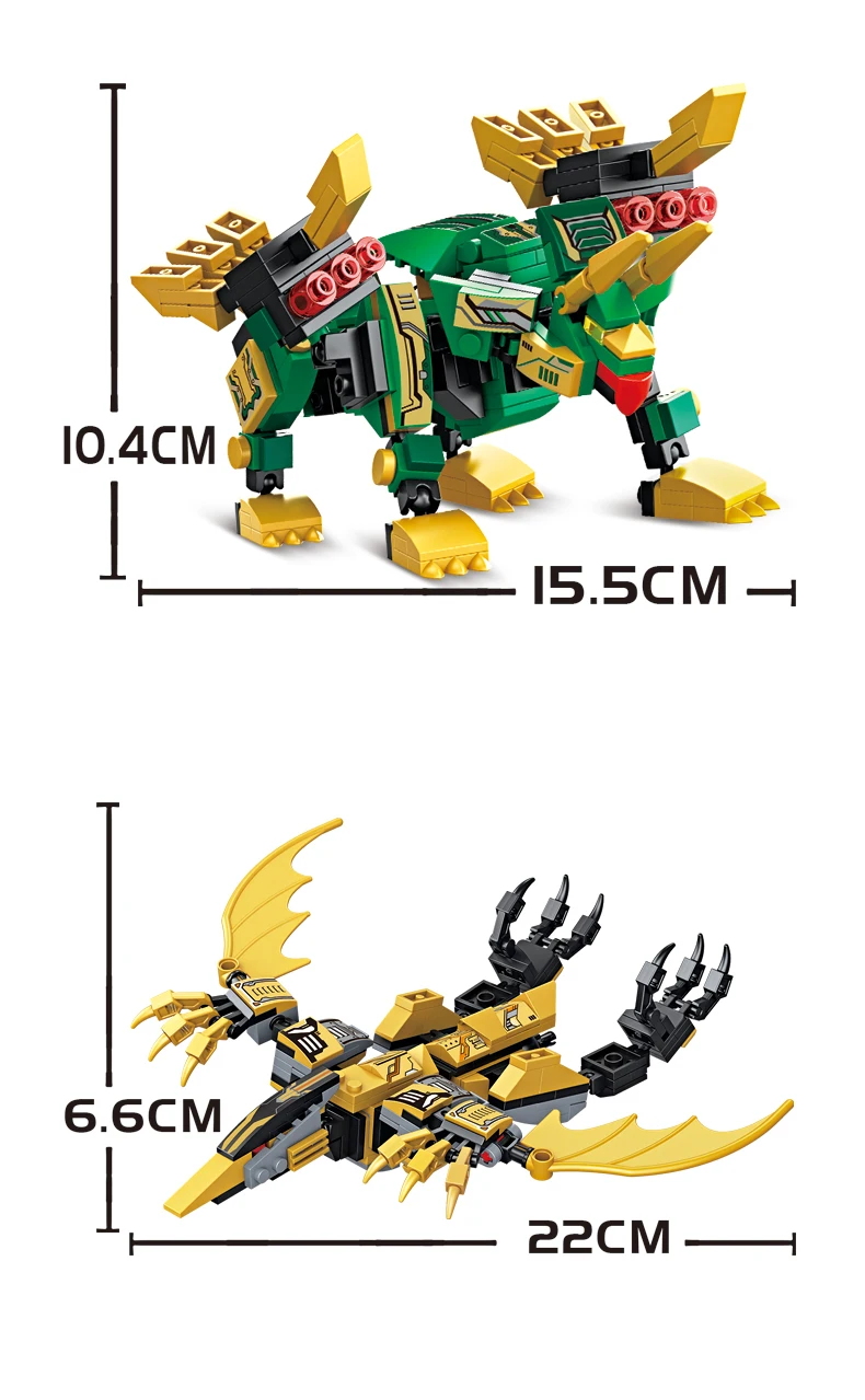 4 in 1 Dinosaur Transformer Building Blocks - T-Rex Robot Jurassic Mech Model Ki