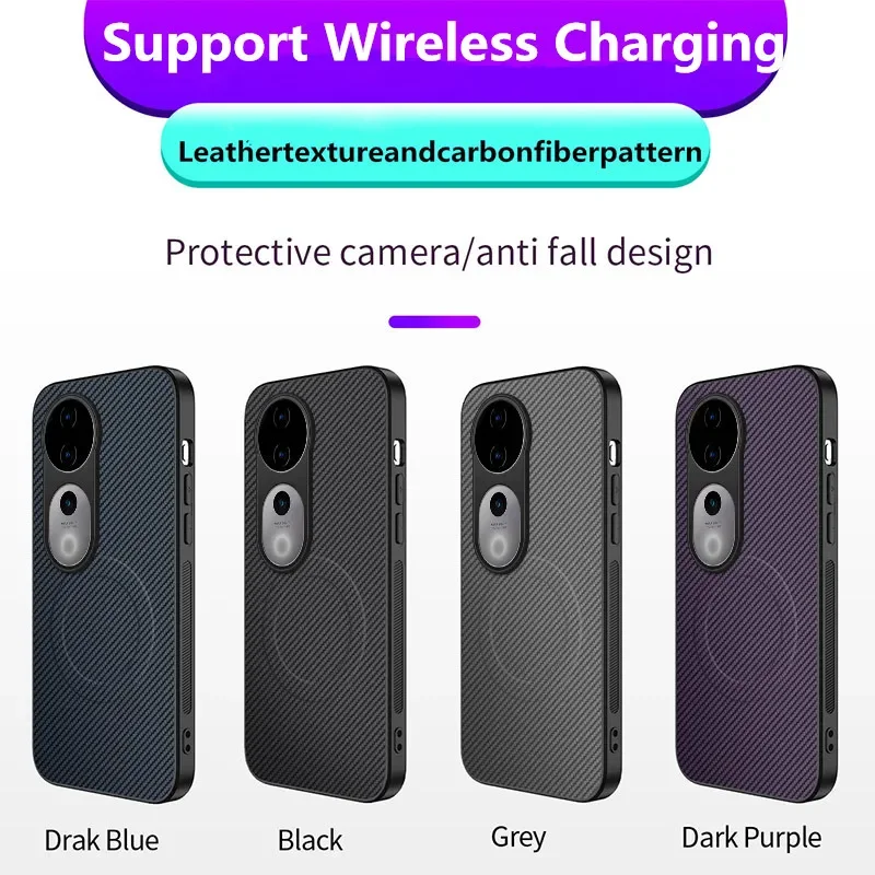 Carbon Fibre Kevlar Magnetic Phone Case with Camera Protector and Shockproof Armor