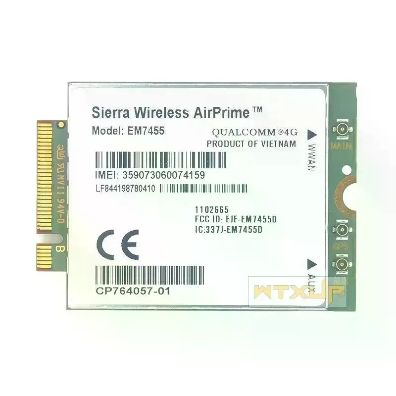 1세트 4G 카드 300Mbps WWAN 무선 EM7455 1103582 FDD/TDD LTE Cat6 NGFF M.2 4G 모듈 노트북 및 4G 라우터용