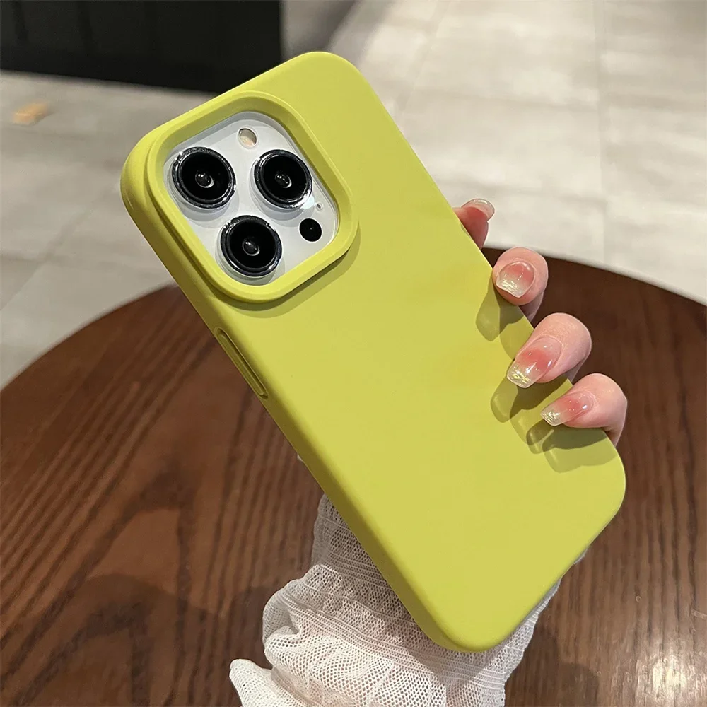 Enhanced Shockproof Soft Solid Color Phone Case - Durable and Protective Cover