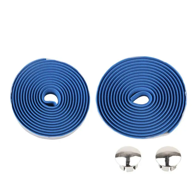 2Pcs Bicycle Handlebar Tape High Elastic Rubber Sponge Shock-absorbing Bike Handle Belt Reflective Wrap Belt With Bar Plugs