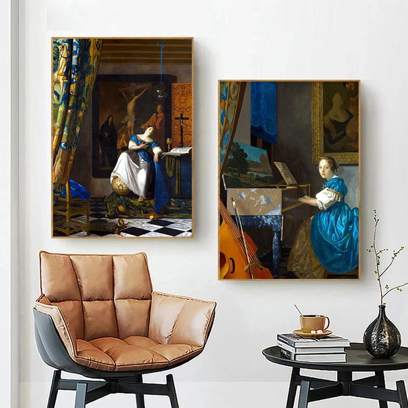 Timeless Johannes Vermeer Canvas Art Print for Elegant Living Room Decor