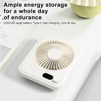 New Mini Portable Folding fan handy charging long life ultra-thin desktop fan Large wind super quiet folding handheld table fan 2