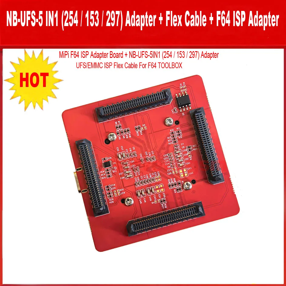 2026년 신형 ORIGINAL NB-UFS 5 IN 1(254/153/297)x 어댑터/+플래시 64 ISP 어댑터 (F64 툴박스/MIPI 박스용)