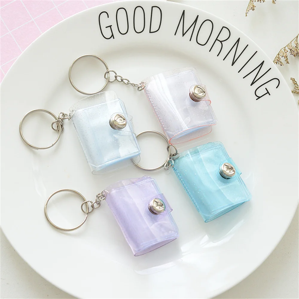 

16 Pages Mini Photo Album Keychains Women's Small Instant Picture Album Key Chain Pendant ID Photo Interstitial Pocket Keyring