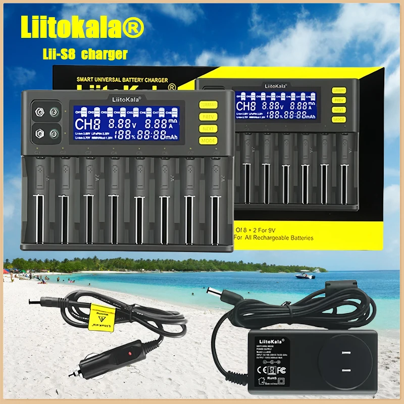 

LiitoKala Lii-600 500 202 PD4 S8 18650 Battery Charger 3.7V 18350 18500 21700 25500 26650 1.2V AA AAA NiMH/Cd Lithium-ion