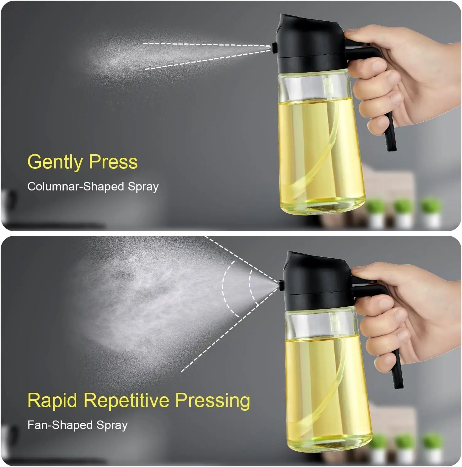 Oil Sprayer for Cooking 2 in 1 Spray & Pour Olive Oil Dispenser 16oz 500ml Plastic Spray Bottle Kitchen Barbecue Gadgets oil sprayer