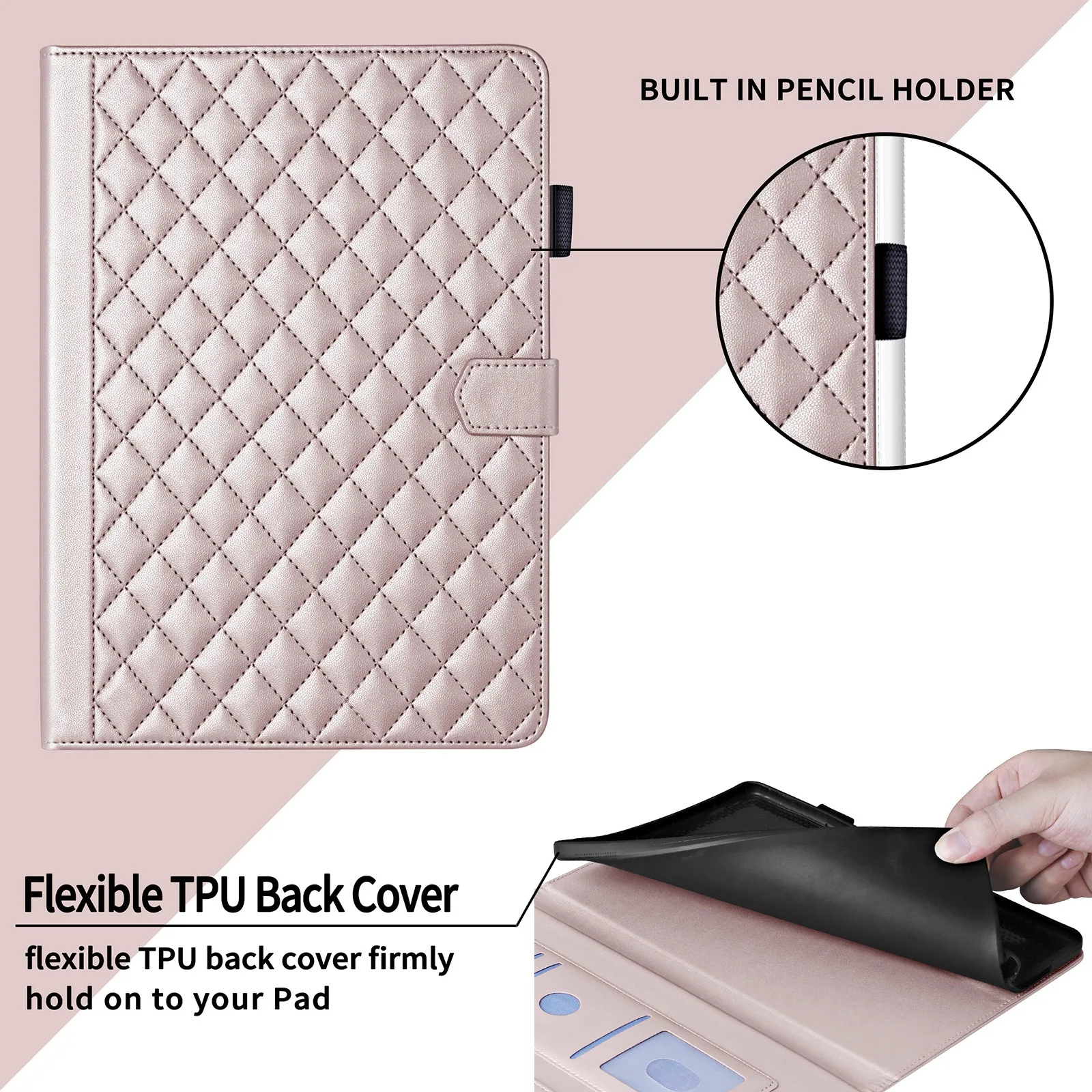 Elegant Fashion Plaid PU Leather Stand Cover Case