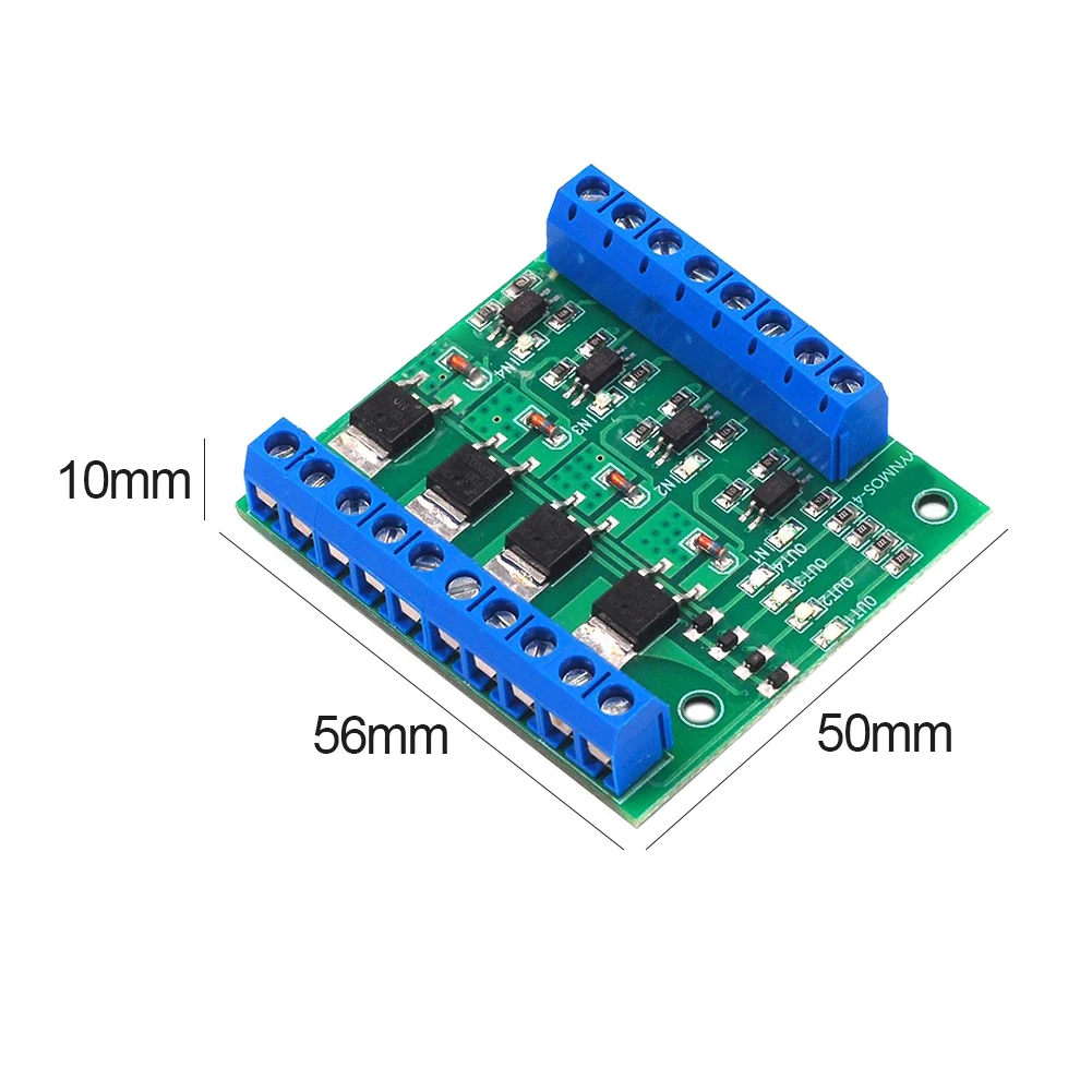 4 채널 MOS FET PLC 증폭기 보드 드라이버 모듈 PWM 3-20V  3.7-27V DC 10A 회로 광 커플러 보드 드라이버