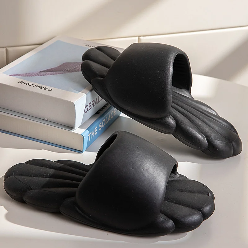 Thick Sole Slippers Women's 2023 Summer Bathroom Home Simple Man Soft Sole Couple EVA Slippers Ins Outdoor Beach Sandals