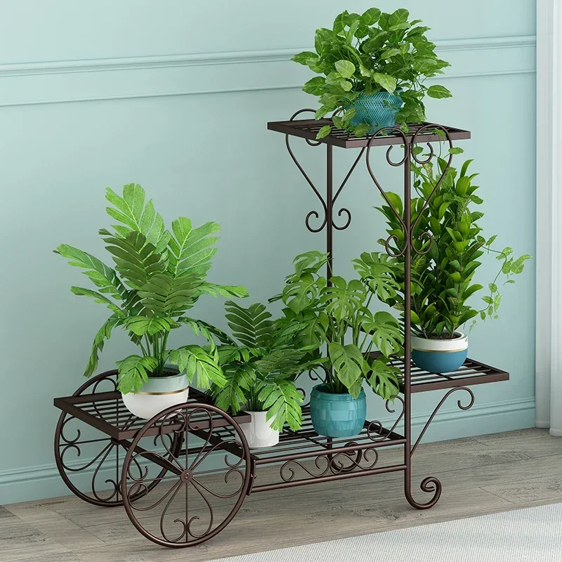 Luxury Metal Plant Stand White Window Patio Backdrop Plant Stand Nordic Indoor Estanterias Para Plantas Balcony Furniture