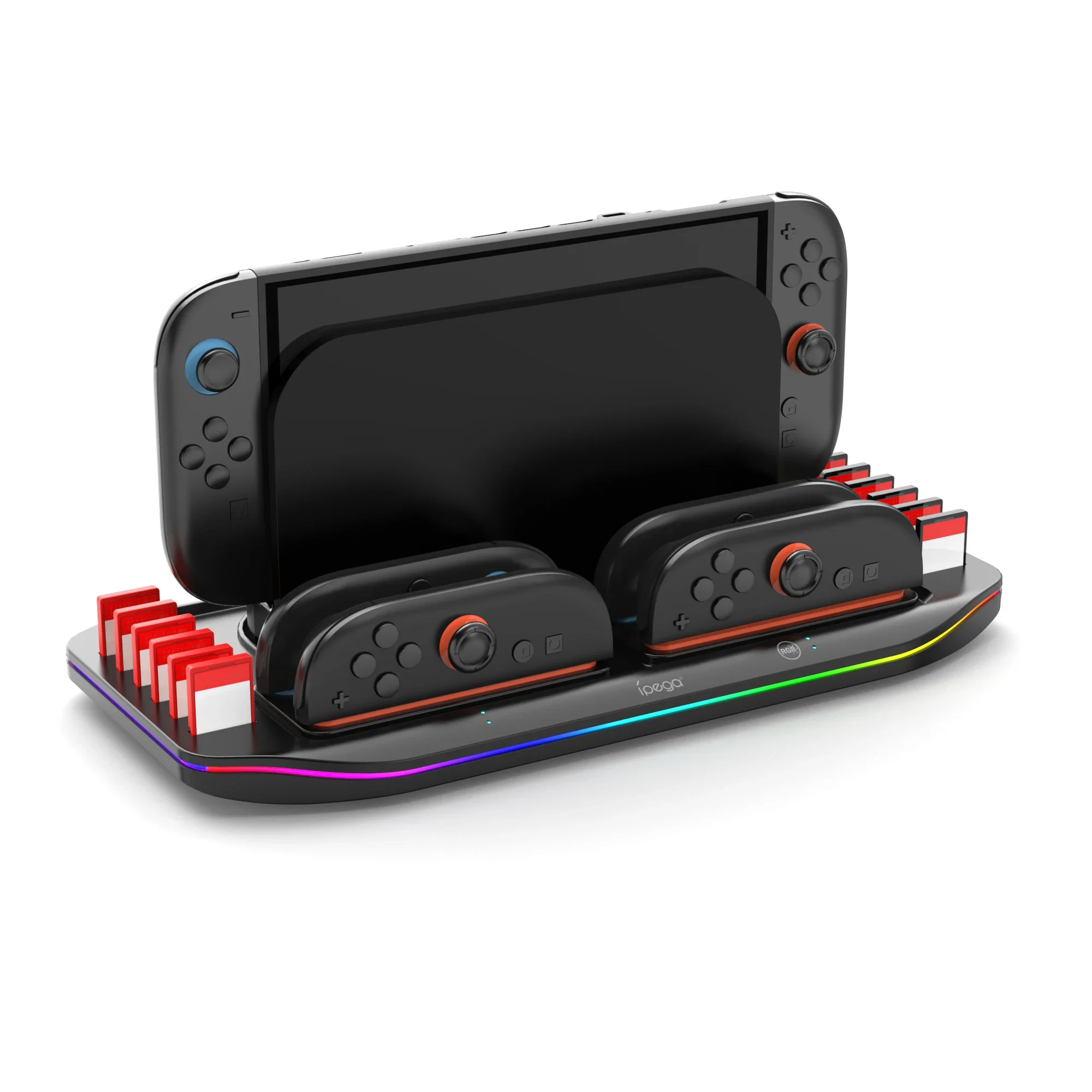 For Switch2 generation host charging dock NS2 left and right handle holders with colorful lights for storing game cartridges