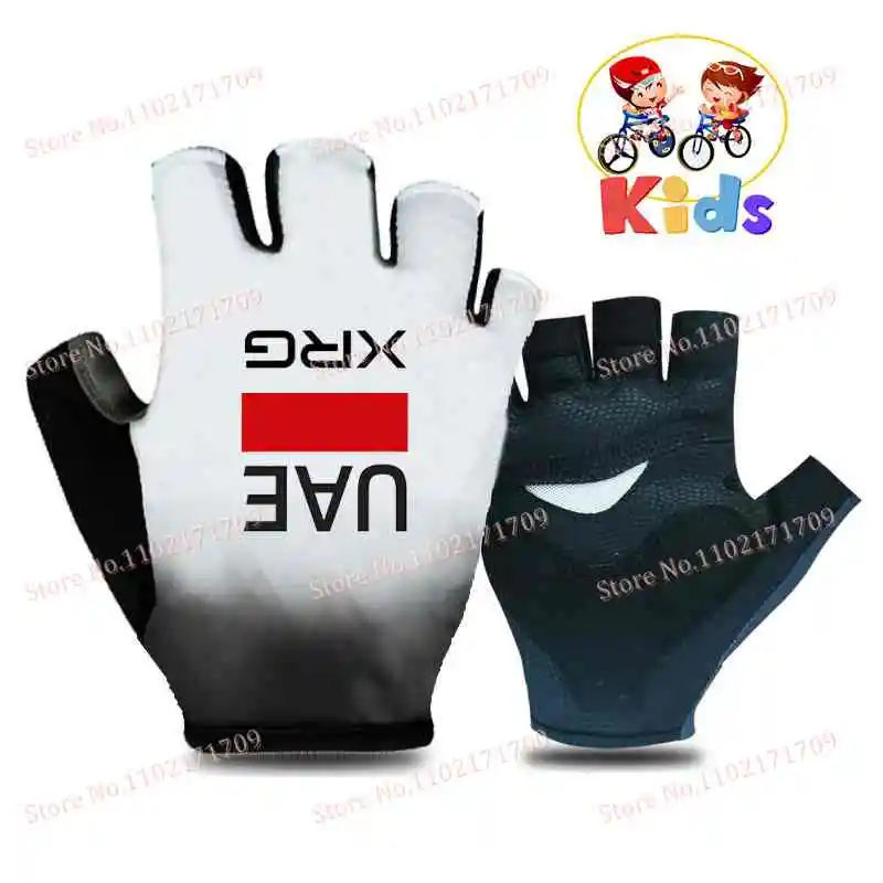 Kids Team UAE Cycling Glove Half Finger Anti-Slip Gel Bicycle Glove Full Finger Road Bike MTB Mittens