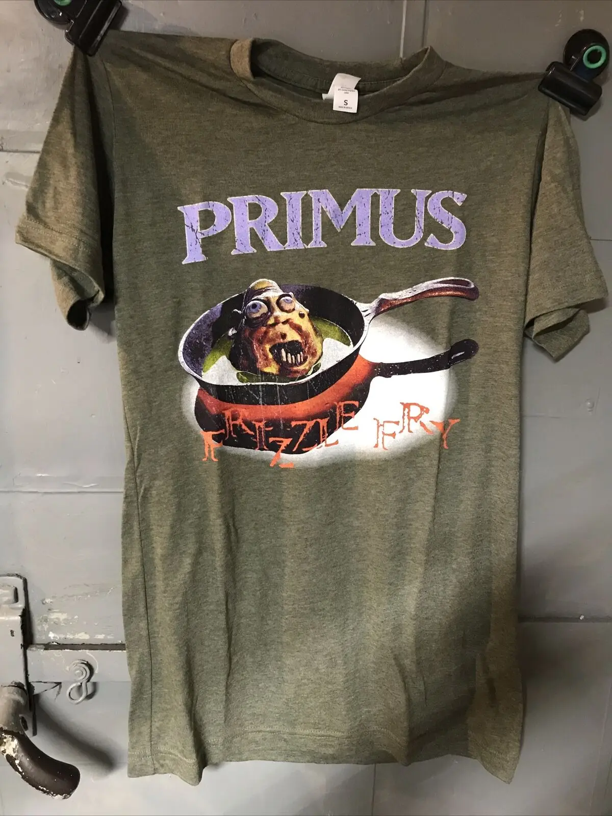 Primus Band Music Album Song Fry Fry Olive T-Shirt Slim In Misto Cotone Da Uomo