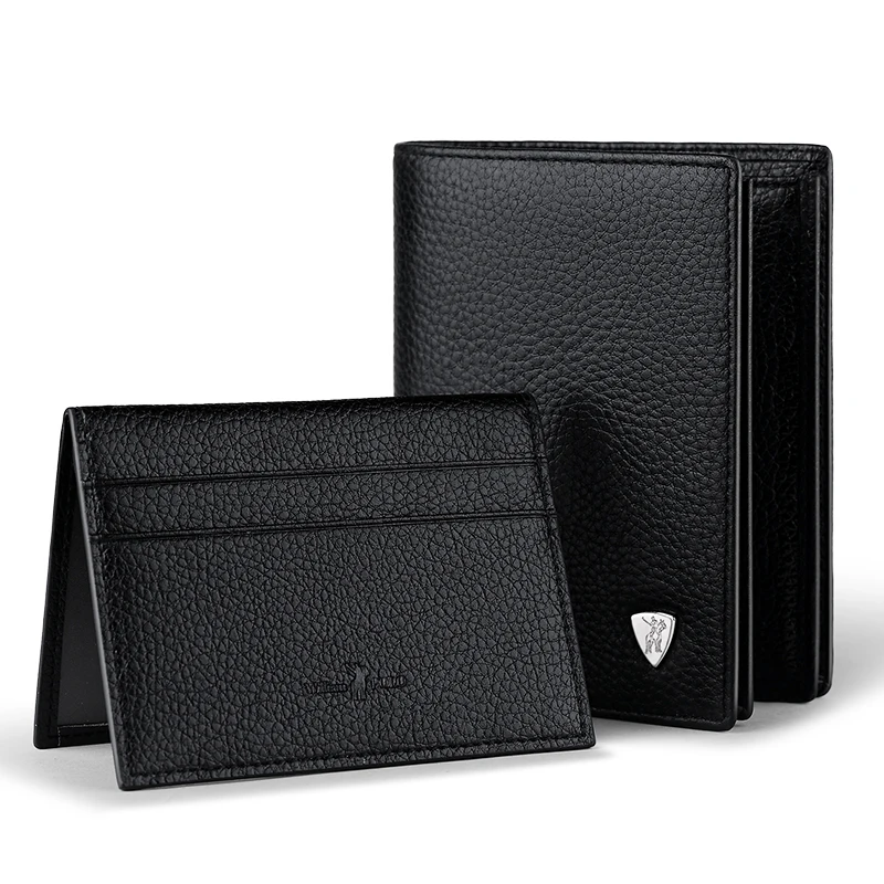Genuine Leather Men Wallets Brand Luxury RFID Bifold Standard Wallets Coin Purse Business Card Holder Wallet Luxury brand 6