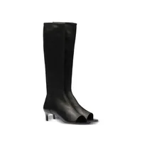 2025New European and American Fish Mouth Clip Toe Mid Boot, Fashionable Thin High Heel Side Zipper Women's High Tube Cool Boot - Image 5