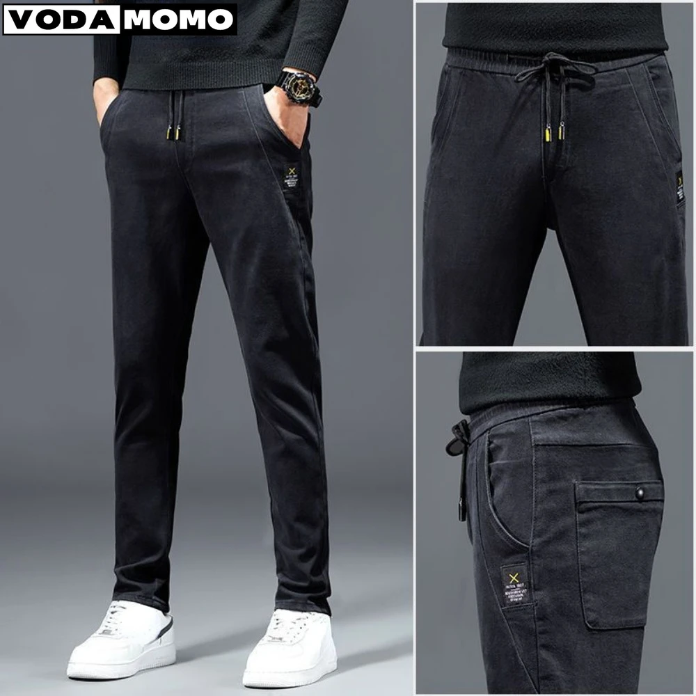 Primavera Autunno Moda Jeans Nuovi Pantaloni Larghi Elasticizzati Dritti Da Uomo Pantaloni Casual Streetwear Pantaloni Da Uomo Pantaloni Y2K