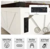 Wood Square Center Table with Charging Station&USB Ports, Living Room Central Table w/Large Hidden Space, for Living Room 4