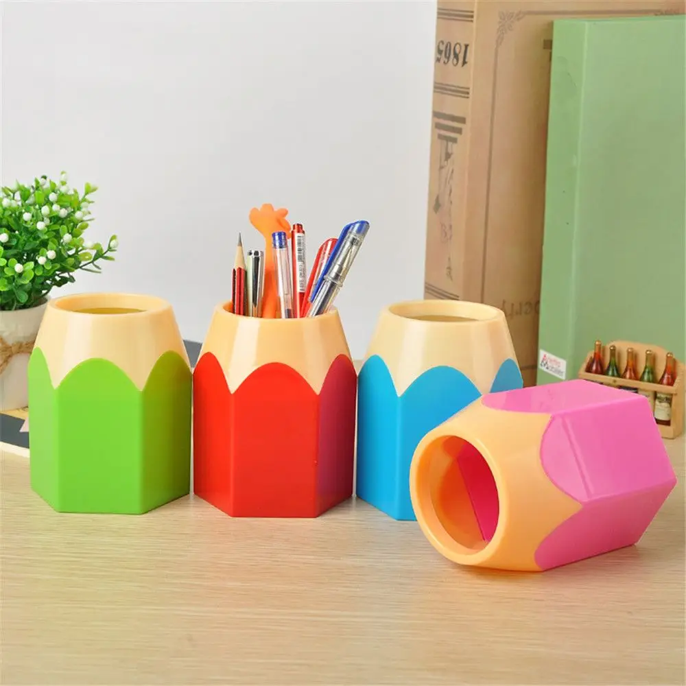 

Pencil Shaped Make Up Brush Pen Holder Pot Office Stationery Storage Organizer School Supplies for Kids Pens Holder DropShipping