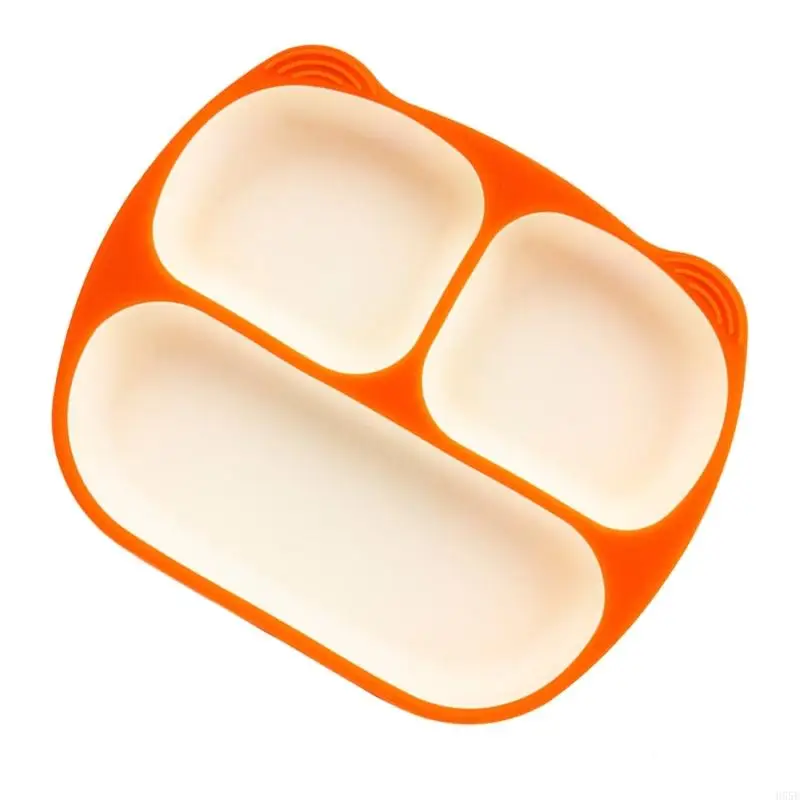 H55E Unbreakable Divided Baby Plates Tablewares With Strong Suction For Easy Feeding