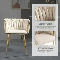 Velvet Dining Chairs Set of 4, Upholstered Dining Room Chairs with Gold Metal Legs, Luxury Tufted Dinner Chairs for Dining Room 2