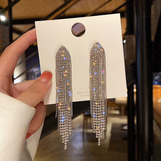 New Fashion Unique Personality Shiny Simple Love Tassel Peach Heart Earrings Party Jewelry Exquisite Gift Wholesale