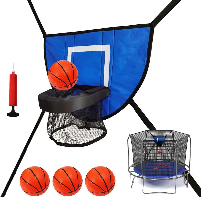 Basketball Hoop For Trampoline Children Soft Basketball Hoop Attachment With 4 Balls And Pump Trampoline Accessories For