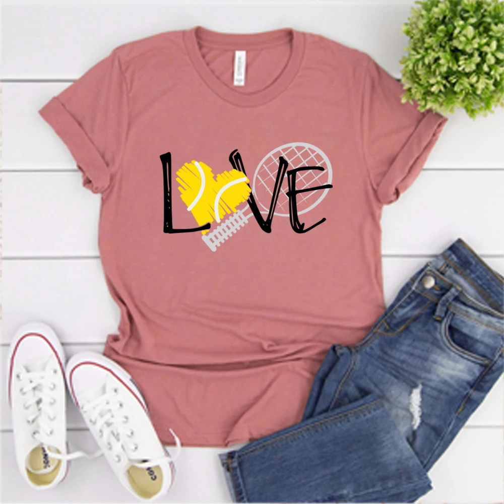

Футболка для тенниса Love, Спортивная футболка для мам, теннисные Графические футболки, спортивные футболки для друзей, модная женская одежда для здоровья, подарок для нее