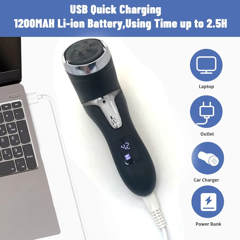 Rechargeable Electric Foot Rasp Electric Pedicure Foot Sander IPX7 Waterproof 2 Speeds to Eliminate Feet Dead Skin and Calluses 2