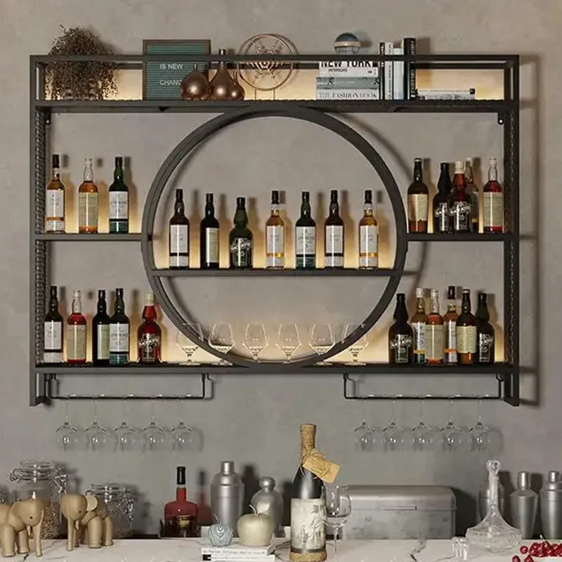 Wine Rack Coffee Bar Cabinet Shelf Bar Cabinet Designer Bottle Storage Display Bathroom Spice Rack Kitchen Organizer Bar Para Hogar Home Furniture