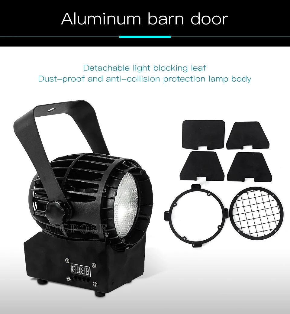 Mini 200 W COB RGBW 4 in 1 LED Flutlicht DMX gesteuerter DJ Disco Lichtprojektor für Kirchenmarkt Bühnenbeleuchtung – Detail 5