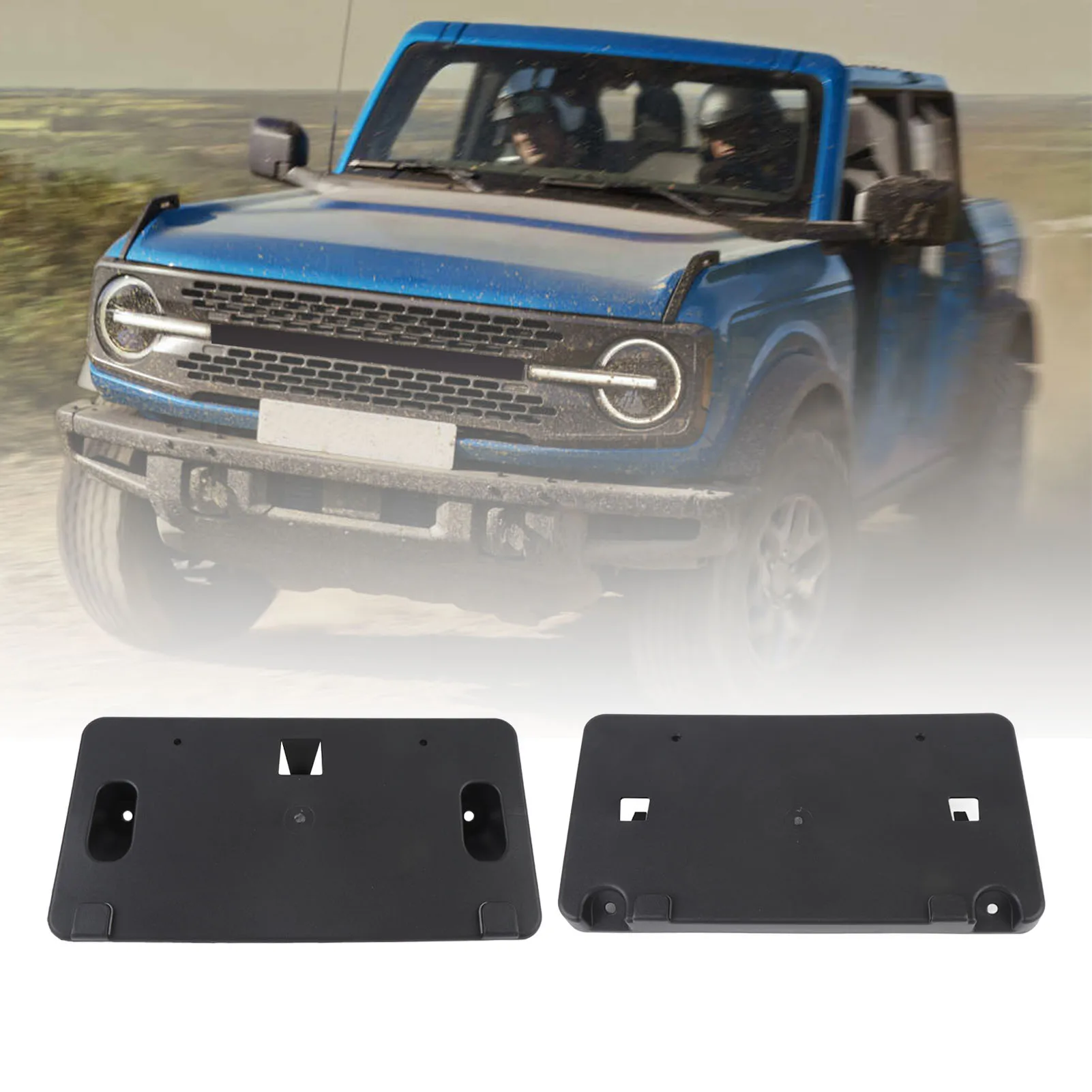 Front Bumper License Plate Frame ABS Plastic Sturdy License Plate Mounting Bracket with Screws for  2021 To 2024 2 4 Door
