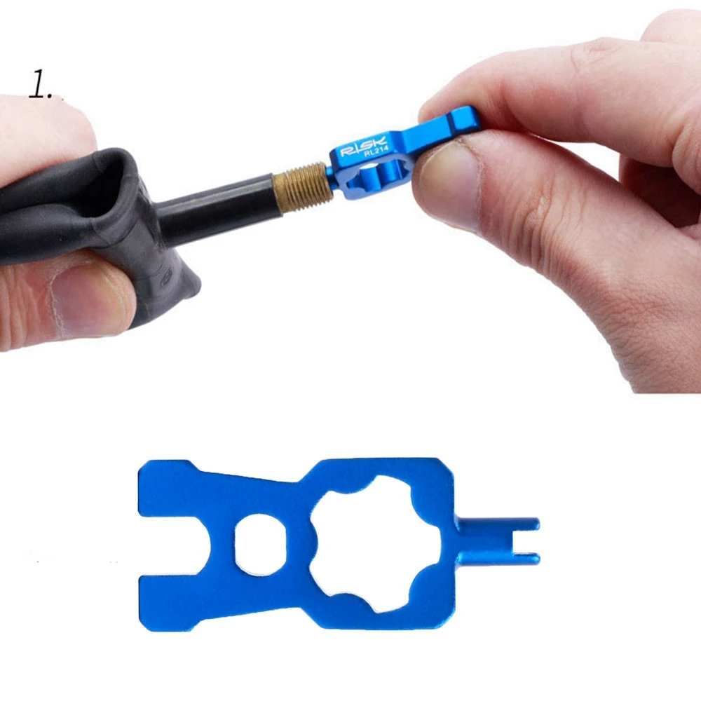 Bicycle Valve Tool 4 IN 1 Portable Bicycle Valve Wrench Multifunction Schrader/Presta Valve Core Disassembly Installation Tools MTB Road Bike