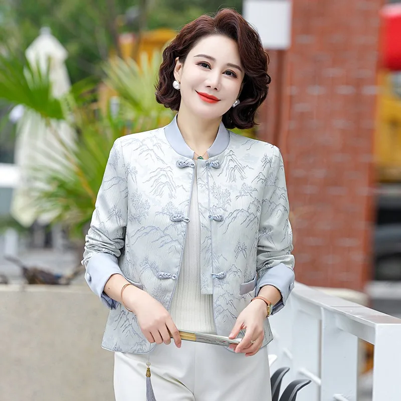 Chinese Style Improved HanfuSatin Jacket Women 2024 Spring