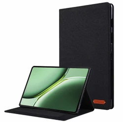 Premium Soft Fabric Flip Stand Tablet Case, 12.1-Inch Cover for Oneplus Pad 2 (Black)