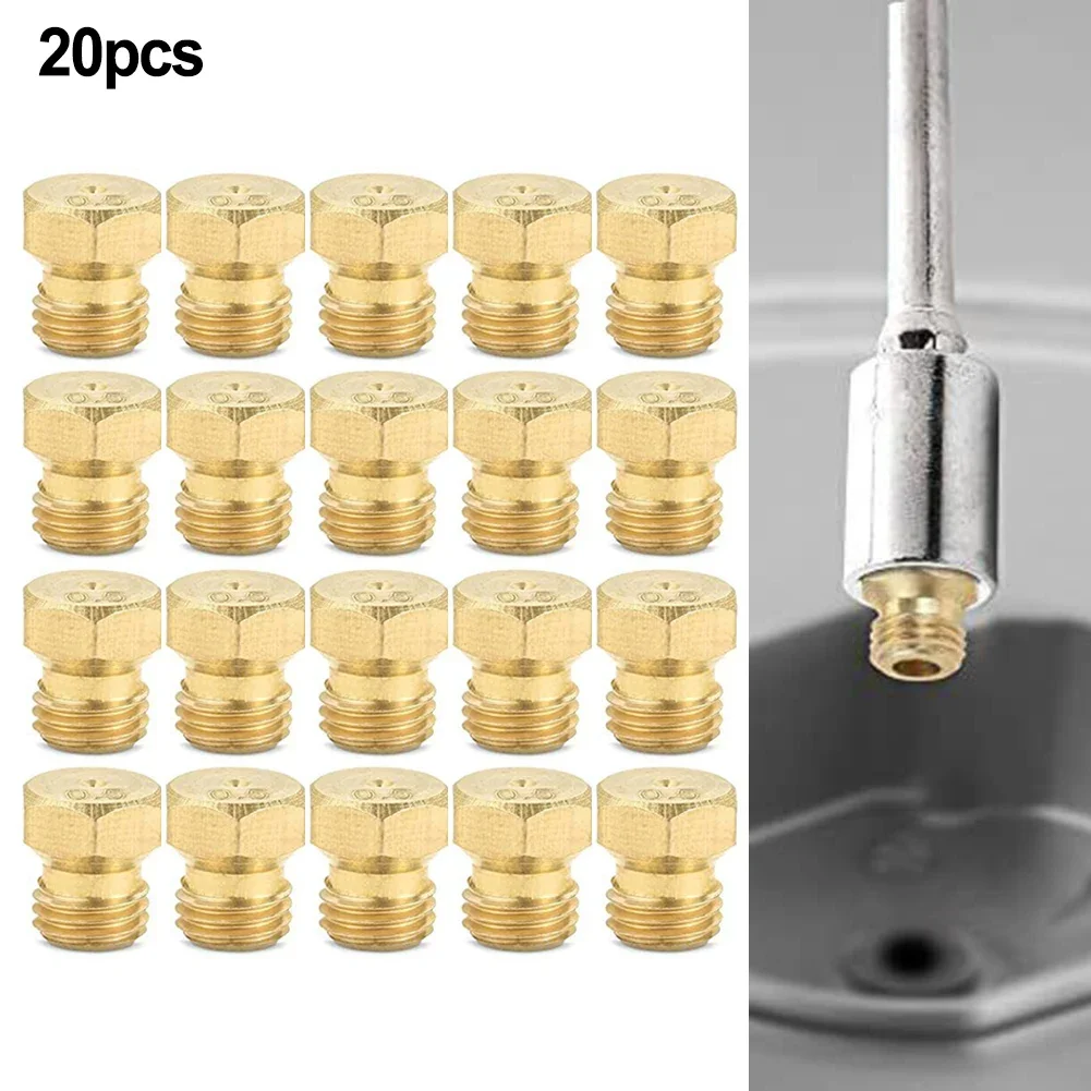 Propane Gas Nozzles 0.5mm Orifice Brass Jet Nozzle Propane Burner Orifice Kit Grill Replacement Parts LP Gas M6*0.75mm 5/20PCS