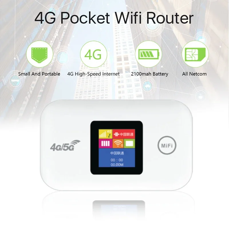 High-Speed Portable 4G/5G Mobile WiFi Router with Sim Card Slot - Wireless Pocket MiFi Hotspot