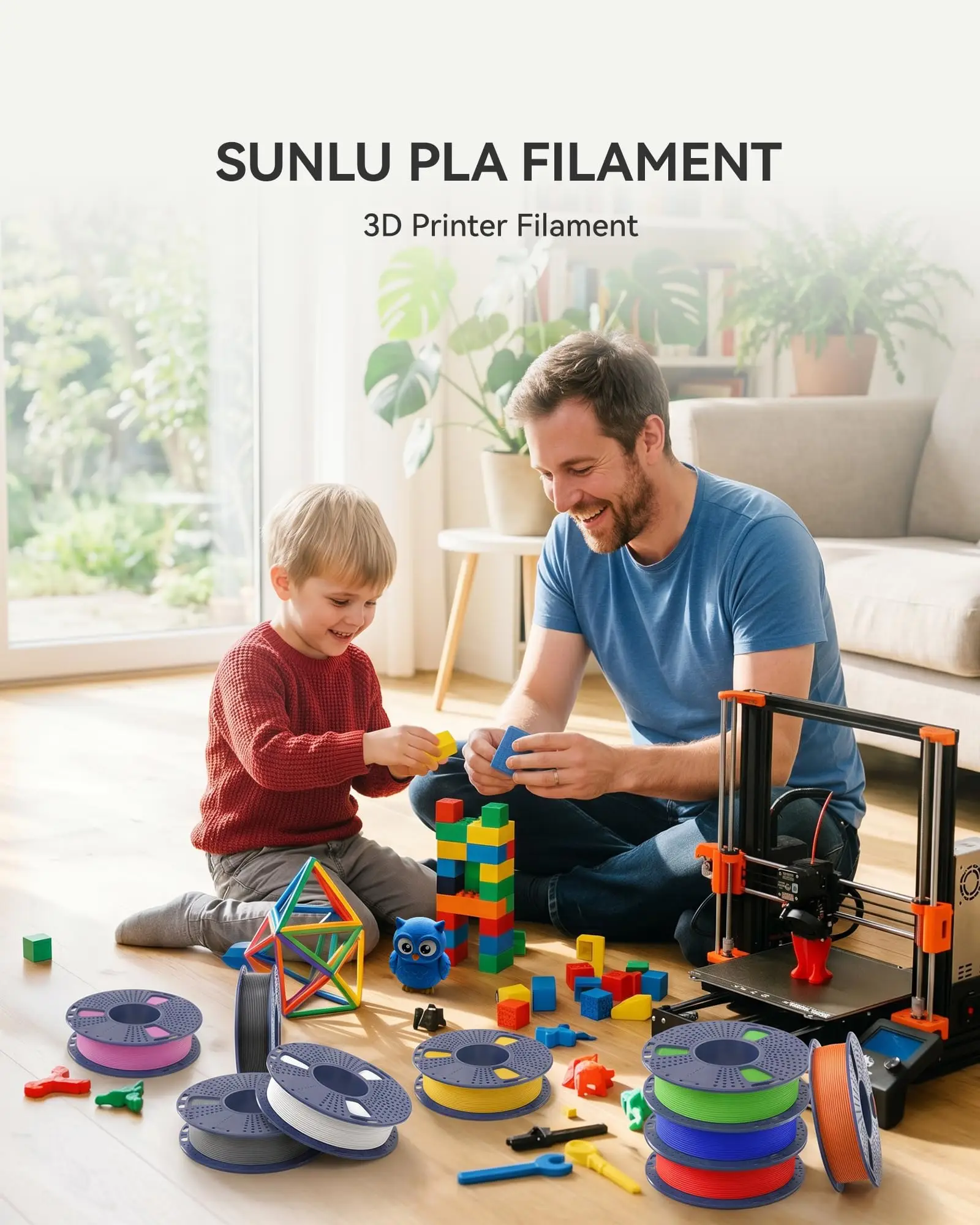 SUNLU PLA 3D 프린터 필라멘트 250g (대부분의 FDM 프린터용) 내마모성 내열성 0.25kg 1.75mm PLA 필라멘트