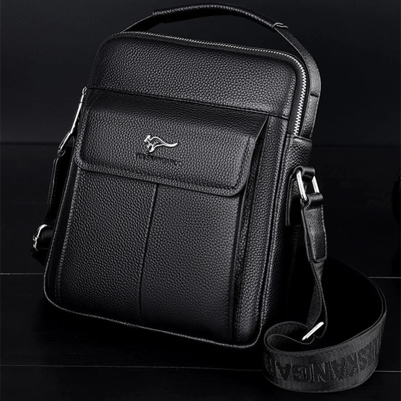 

Luxury Men Genuine Leather Shoulder Bag Business Shoulder Strap Handbags Tote Bag Multi-pocket Man Crossbody Messenger Bag