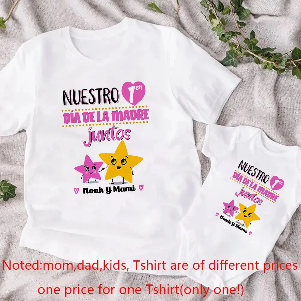 Personalized Our First Mother's Day Family Matching Clothes Custom Name Baby Romper Mothers Day Outfit Mom Shirt Infant Bodysuit 6