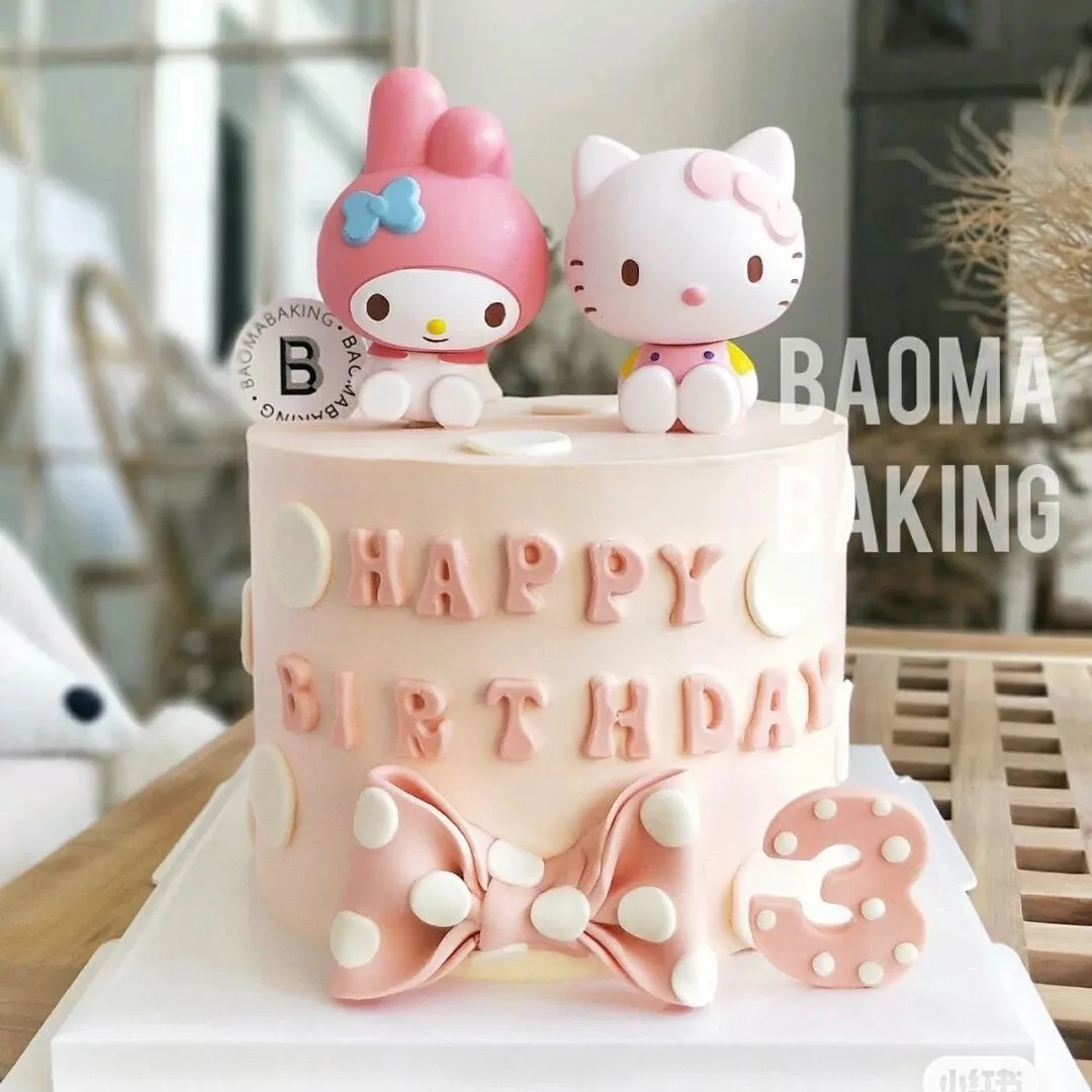 

Girl Birthday Cake Topper Cartoon Cute Cat Acrylic Color Stars Crown Love Wings Heart Bow Dessert Diy Baking Supplies Favor Gift