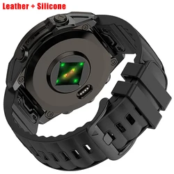 Versatile Silicone Leather Watch Band with Quickfit Bracelet - 22mm/26mm - QuickFit 26mm (Black)