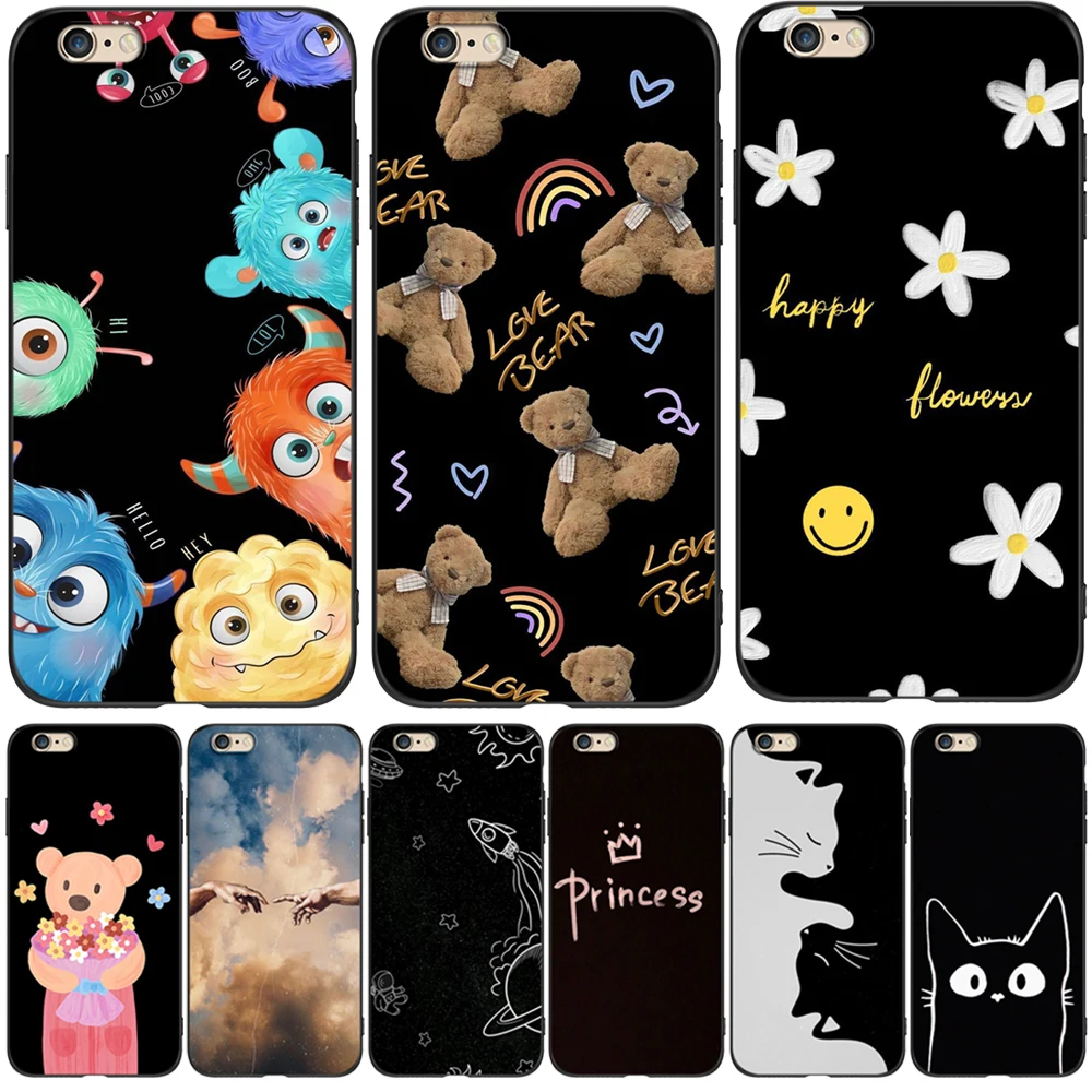 Per Iphone 5 S 5 S Se 2016 4.0 "Custodia Per Telefono Su Apple Iphone 6 S 6 S Plus Funda Bumper Custodia In Tpu Nero Fashion Cute Funny Girl