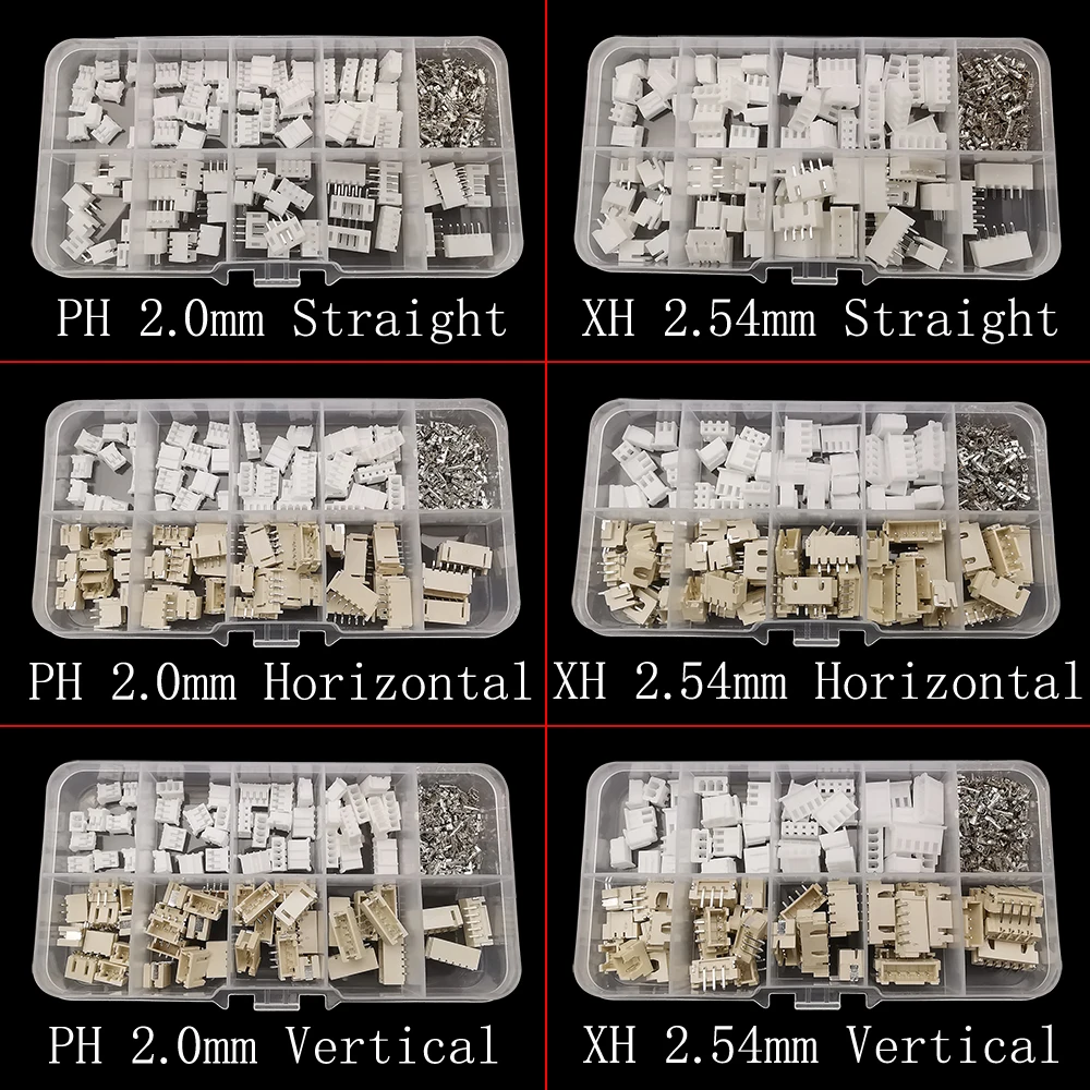 1 Box PH2.0 / XH2.54 2/3/4/5 Pin Terminals Kit Männlich Weiblich Stecker Gehäuse Header JST Draht Stecker PH 2,0mm XH 2,54mm Pitch