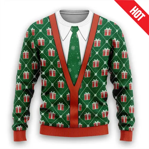 Men Women New Year Eve Xmas Sweatshirts Kid 3D Funny Suit Print Holiday Party Jumper Top Couples Pullover Ugly Christmas Sweater - Image 11