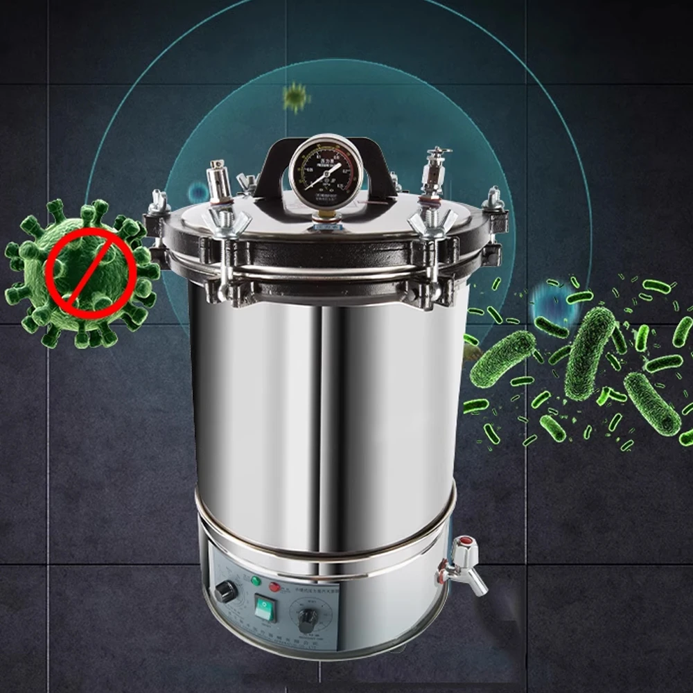 

18L Automatic Sterilization Autoclave Pot LCD High Temperature Pressure Surgical Medical Tool Steam Sterilizer 220V